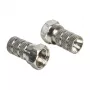 Conector F DELOCK 65615, conector macho de cable tipo F de metal para cable coaxial Ø 5,0–5,2 mm, plateado, 1 unidad