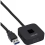 Lector de huellas USB con hub InLine, compatible con Windows Hello, cable de 1,5 m, negro