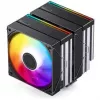 Disipador de CPU Jonsbo CB80 de doble torre con 2 ventiladores PWM RGB de 120 mm – negro