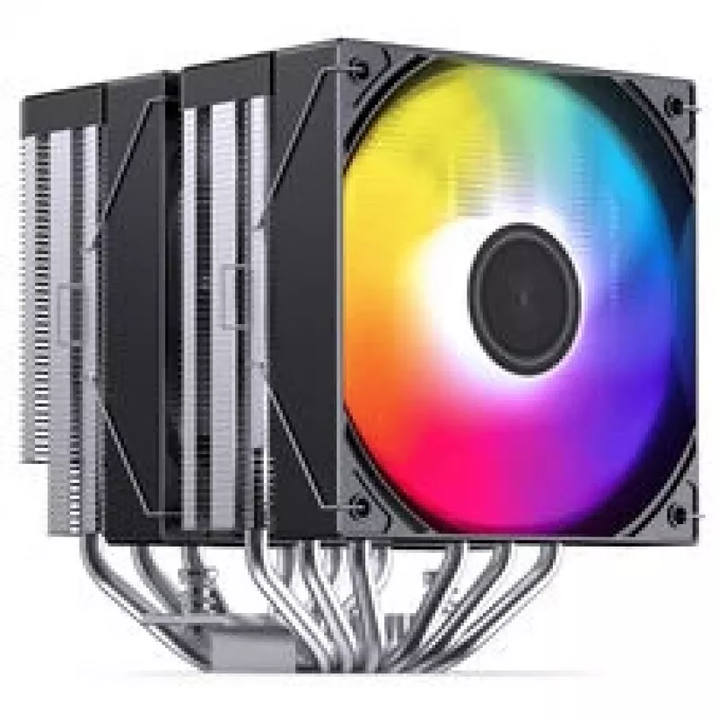 Disipador de CPU Jonsbo CB80 de doble torre con 2 ventiladores PWM RGB de 120 mm – negro