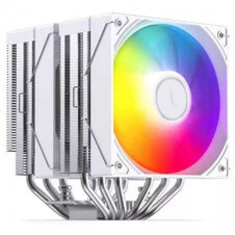 Disipador de CPU Jonsbo CB80 de doble torre con 2 ventiladores PWM ARGB de 120 mm — Blanco