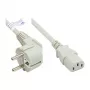 Cable de alimentación con conector Schuko tipo E+F (CEE 7/7, acodado) a C13 (recto), gris, 0,75 mm², 1,8 m, Good Connections® (P0130-GR018)