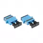 Acoplador dúplex de fibra óptica, SC (UPC) a SC (UPC), OS2, monomodo, carcasa de plástico con brida, casquillo de cerámica, azul, Good Connections® (LW-K206)