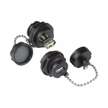 Good Connections IC04-U205 - USB A - Negro - Conector hembra - recto - Tereftalato de polibutileno (PBT) - Policloruro de vinilo (PVC) - IP65 - IP67