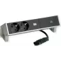 Bachmann 902.903 DESK2 INOX regleta, 2x Schuko, 1x USB-C 60 W