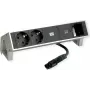 Bachmann 902.905 DESK2 INOX regleta, 2x Schuko, 1x USB-C 30 W