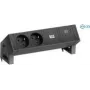 Bachmann 902.964 DESK2 regleta, negro (RAL9005), 2x Schuko, 1x USB-C 60 W