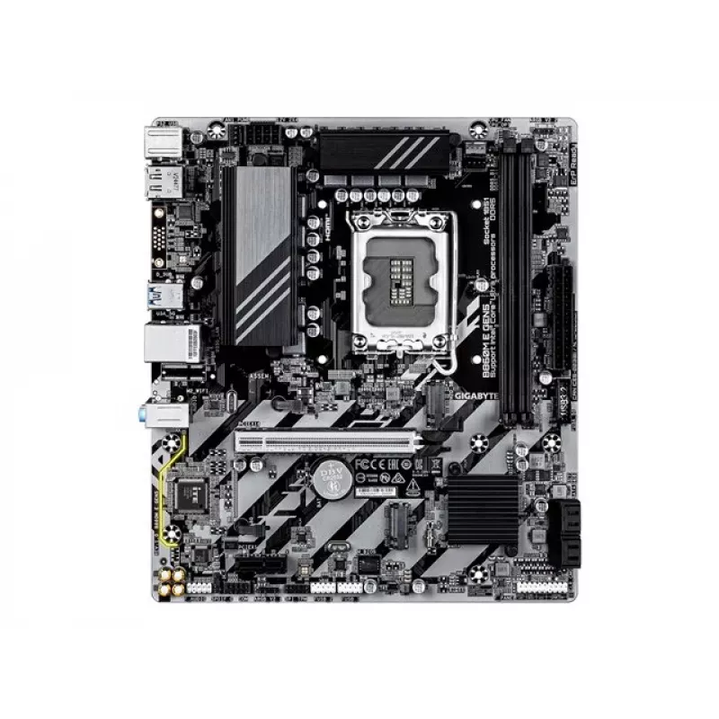 Placa base GIGABYTE B860M E GEN5 LGA1851 para Intel Core Ultra, DDR5 hasta 8800 MHz (O.C.), 2x PCIe 4.0 M.2, 1GbE