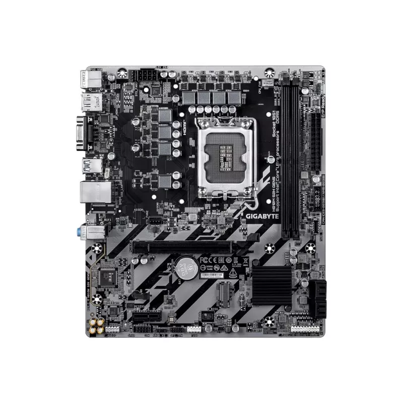 Placa base GIGABYTE H810M S2H GEN5 Micro ATX — LGA 1851, Intel H810, 2×DIMM DDR5 hasta 6400MHz, 1×PCIe 4.0 M.2, 1GbE
