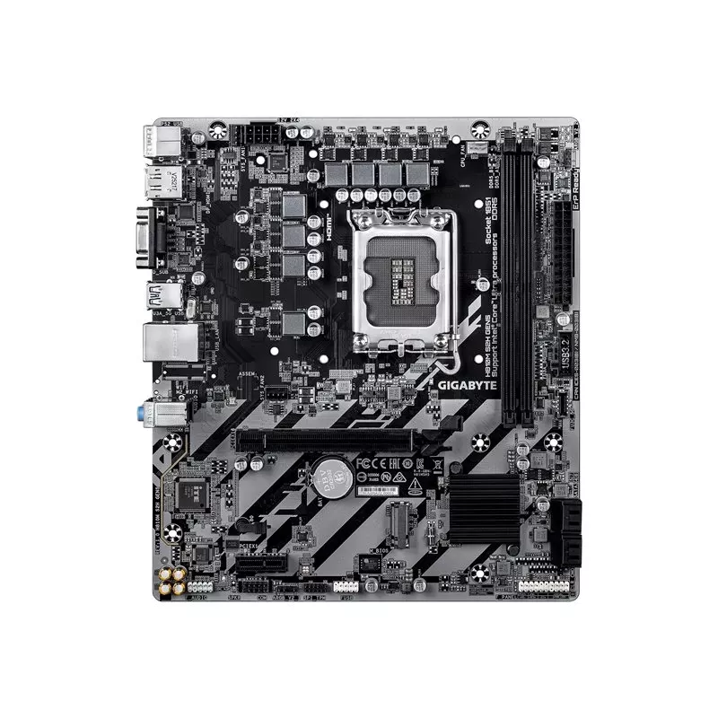 Placa base GIGABYTE H810M S2H GEN5 Micro ATX — LGA 1851, Intel H810, 2×DIMM DDR5 hasta 6400MHz, 1×PCIe 4.0 M.2, 1GbE