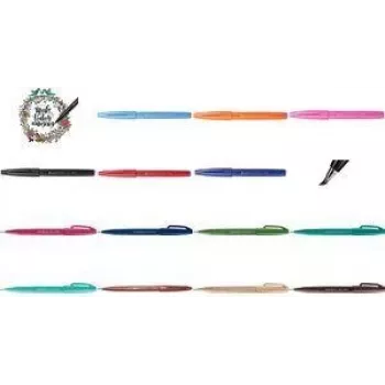 Rotulador pincel PENTEL Brush Sign Fine azul claro — punta fina, 1 unidad