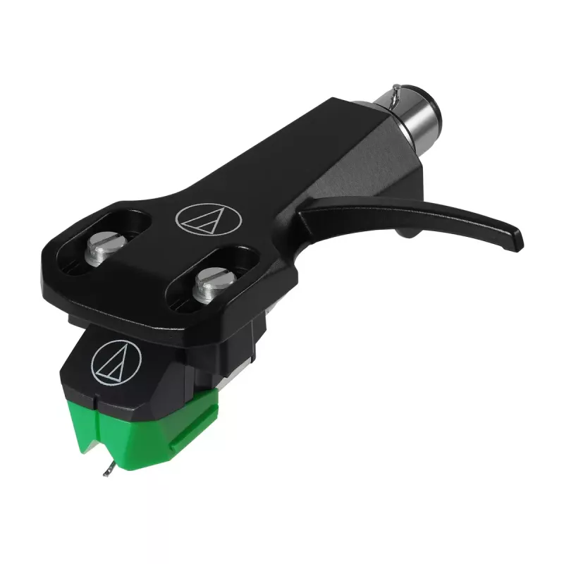 Audio-Technica AT-VM95E/H cápsula con portacápsulas AT-HS6BK premontado (negro/verde)