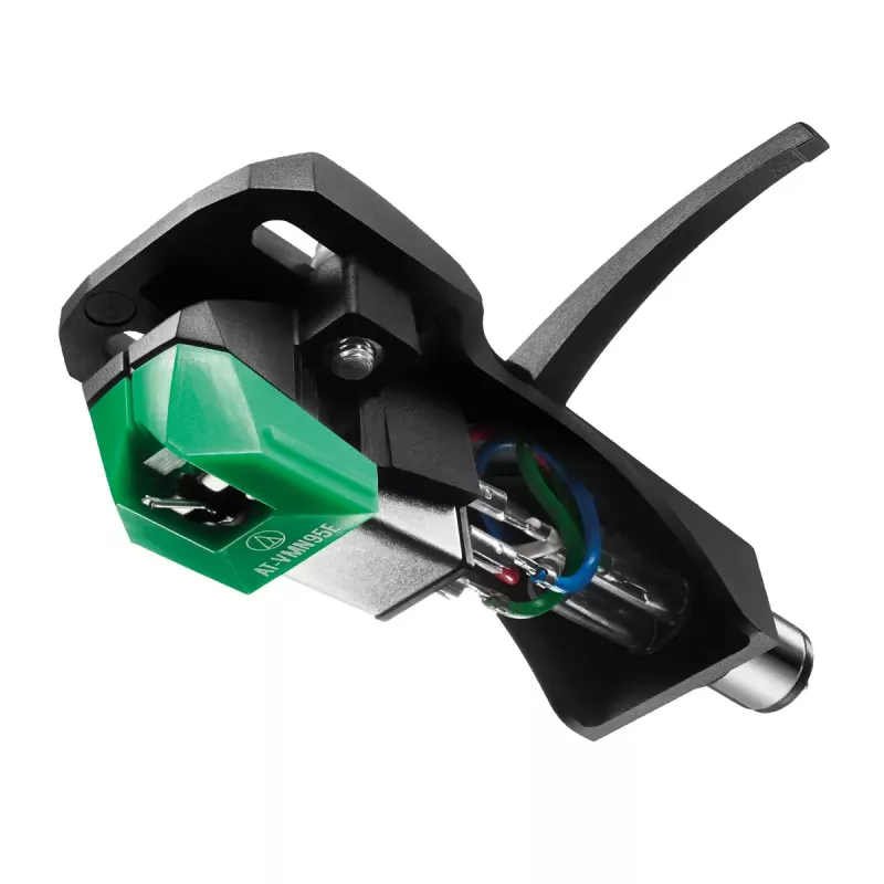 Audio-Technica AT-VM95E/H cápsula con portacápsulas AT-HS6BK premontado (negro/verde)