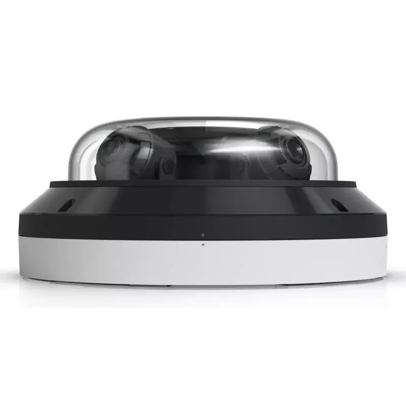 Cámara de vigilancia IP tipo domo UBIQUITI AI Multi Sensor 4 — 3840×2160, campo de visión 360°, zoom óptico 2,33×, montaje en techo, cableada (blanca/negra)