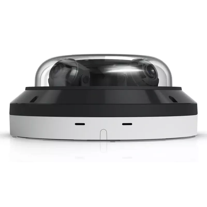 Cámara de vigilancia IP tipo domo UBIQUITI AI Multi Sensor 4 — 3840×2160, campo de visión 360°, zoom óptico 2,33×, montaje en techo, cableada (blanca/negra)