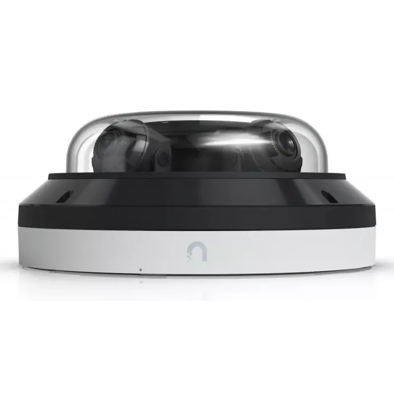 Cámara de vigilancia IP tipo domo UBIQUITI AI Multi Sensor 4 — 3840×2160, campo de visión 360°, zoom óptico 2,33×, montaje en techo, cableada (blanca/negra)