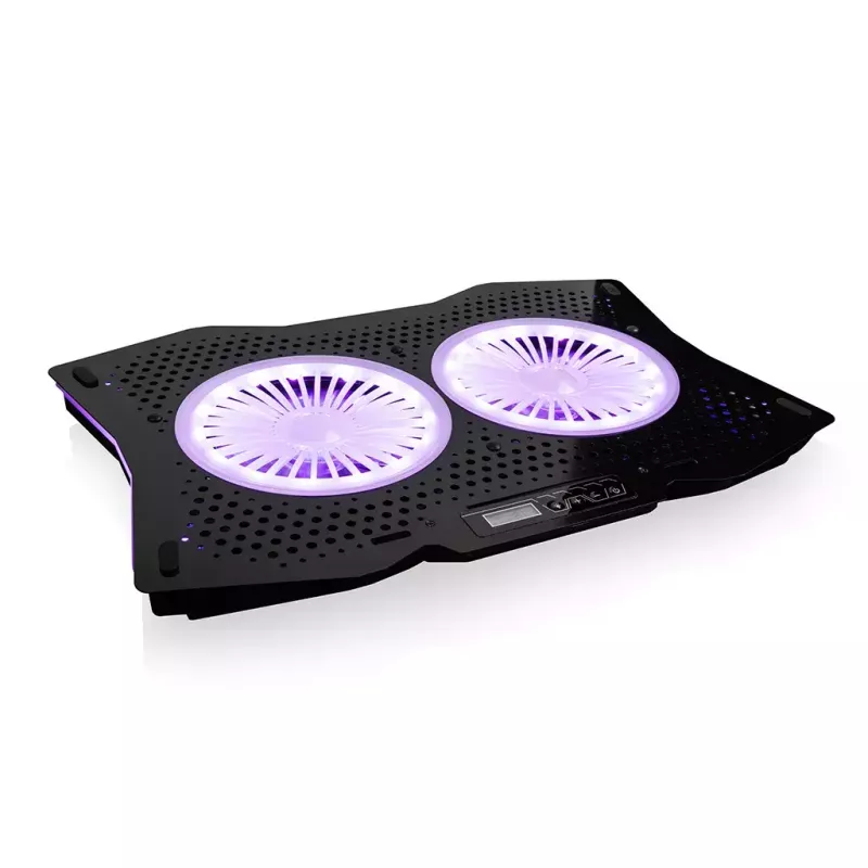 Base refrigeradora Modecom MC-CF18 RGB 45,7 cm 2 ventiladores Negra