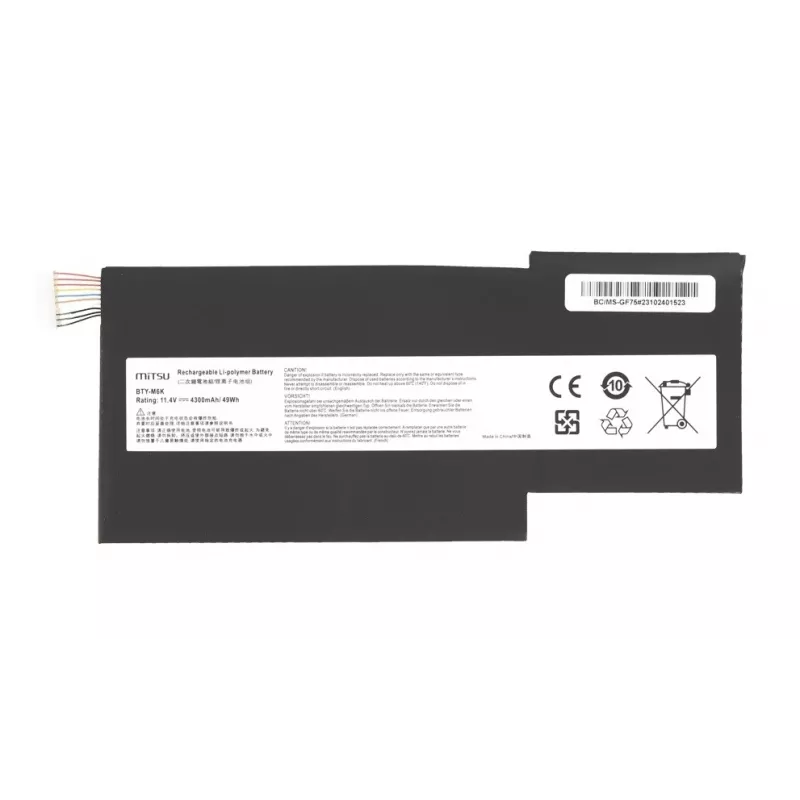 Batería MITSU BTY-M6K MS-17B4 11,4V 4300mAh (49Wh) para portátiles MSI