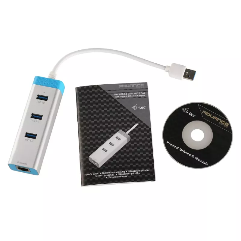 i-tec USB 3.0 HUB de carga metálico, 4 puertos, con adaptador de corriente