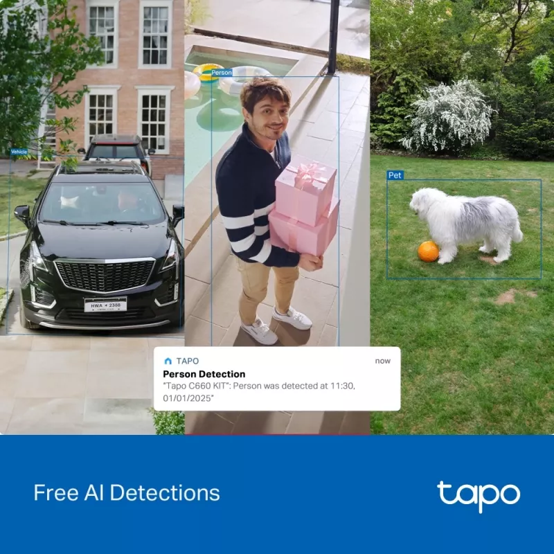 TP-Link Tapo Kit de cámara de seguridad giratoria/inclinable con alimentación solar