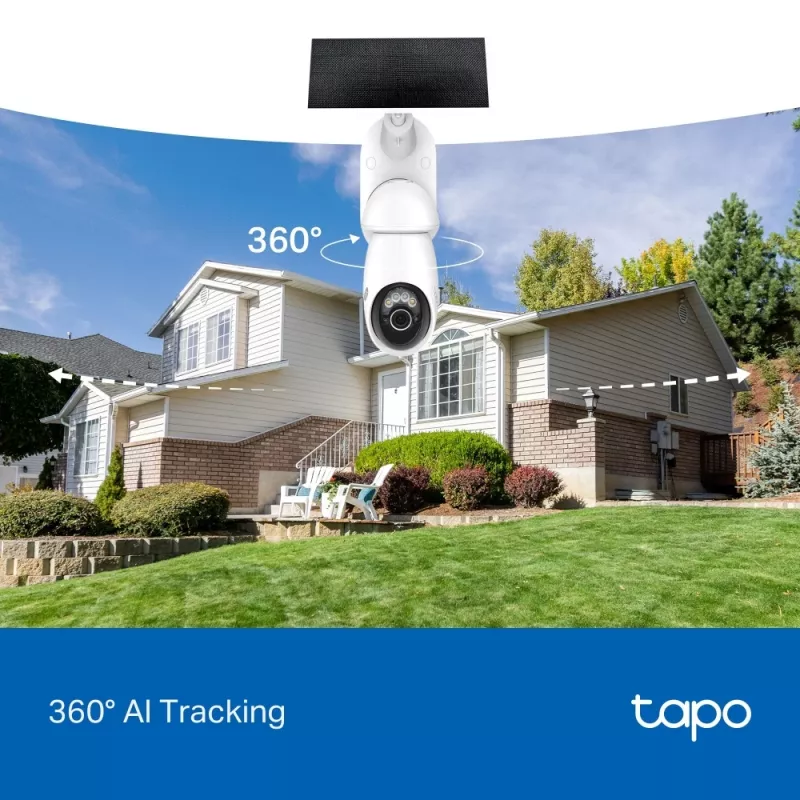 TP-Link Tapo Kit de cámara de seguridad giratoria/inclinable con alimentación solar