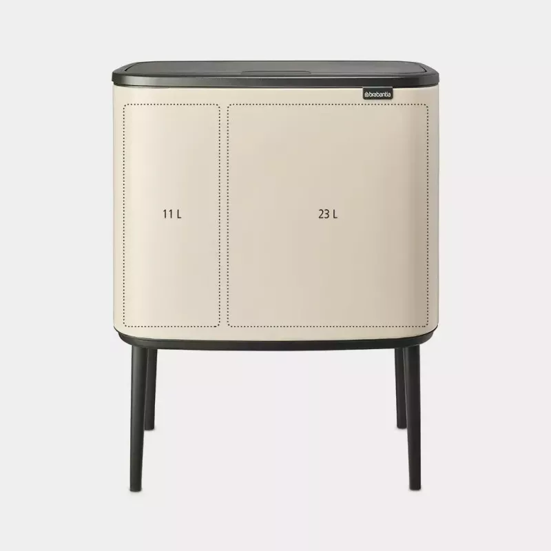 Brabantia Bo Touch Bin 34 L 2 cubos Beige Ancho 540 mm Profundidad 312 mm Altura 680 mm