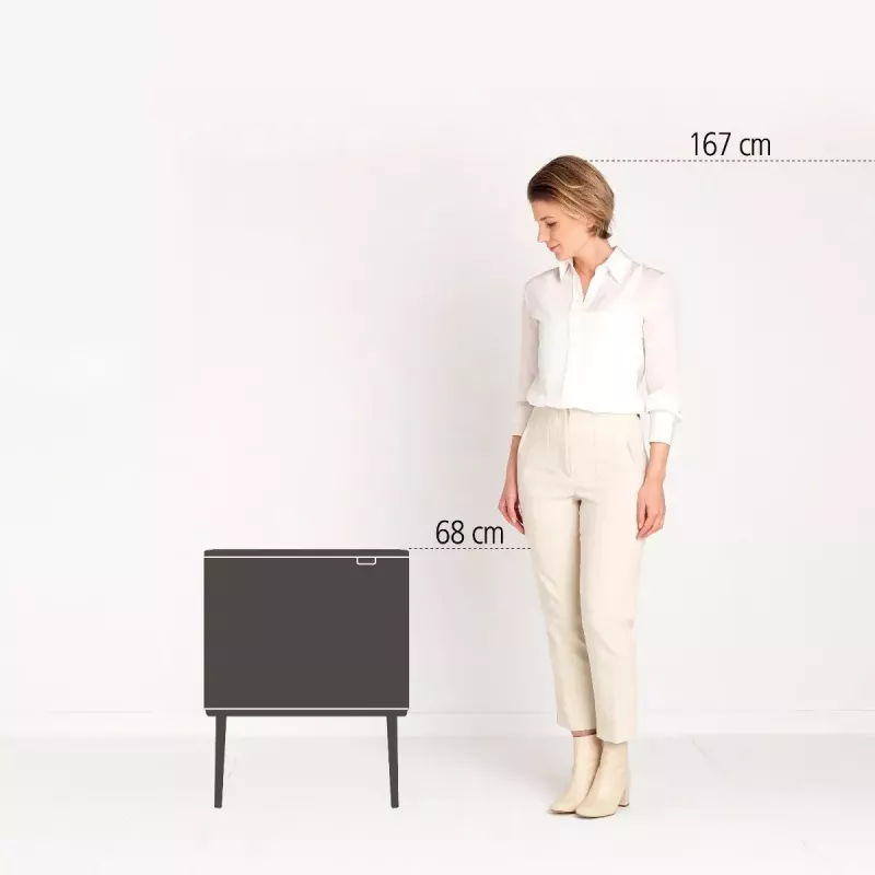 Brabantia Bo Touch Bin 34 L 2 cubos Beige Ancho 540 mm Profundidad 312 mm Altura 680 mm