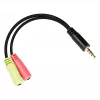 Adaptador de auriculares Good Connections, jack 3,5 mm macho a 2x jack 3,5 mm hembra, OMTP, 0,2 m, negro (AD-HS03)