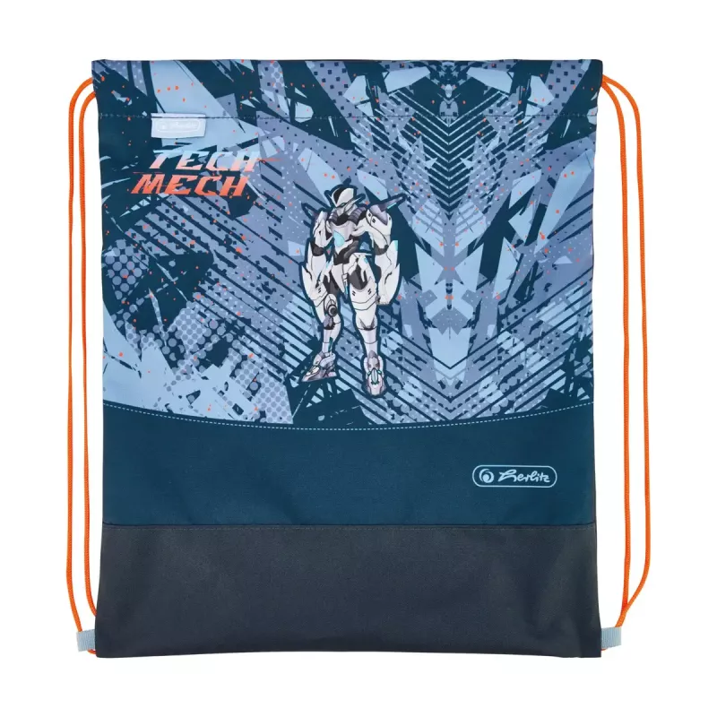Set de mochila escolar HERLITZ Loop Plus TechMech para niños — poliéster, compuesto por mochila escolar, bolsa de deporte, estuche y plumier