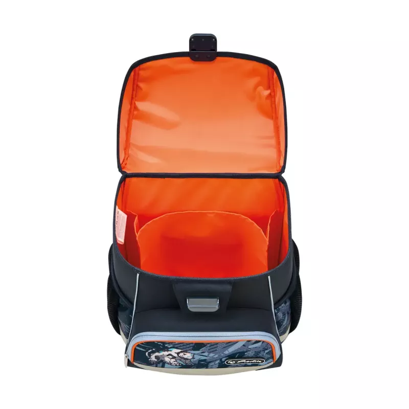 Set de mochila escolar HERLITZ Loop Plus TechMech para niños — poliéster, compuesto por mochila escolar, bolsa de deporte, estuche y plumier
