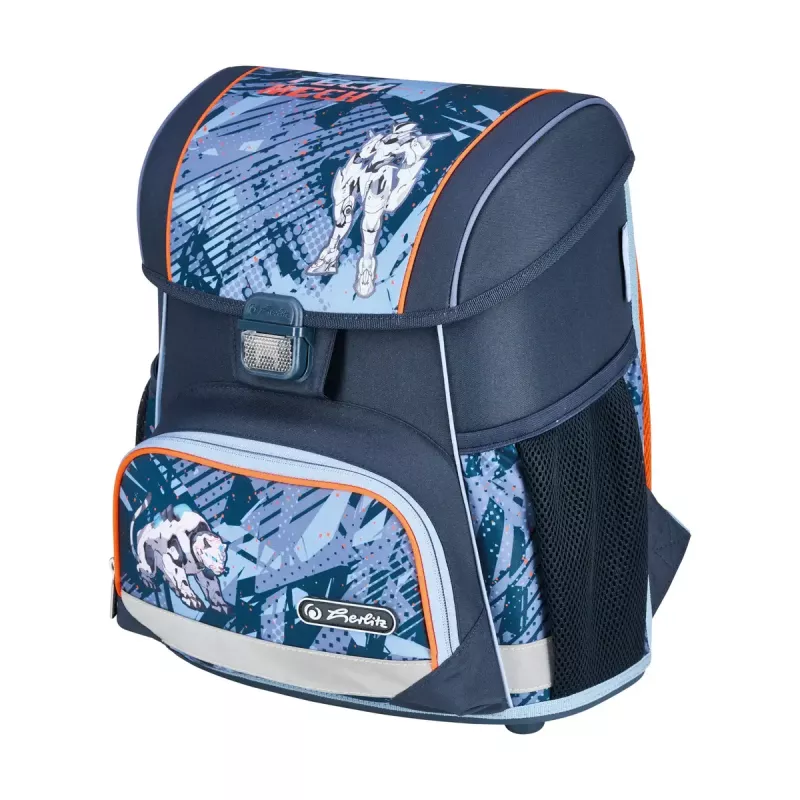 Set de mochila escolar HERLITZ Loop Plus TechMech para niños — poliéster, compuesto por mochila escolar, bolsa de deporte, estuche y plumier