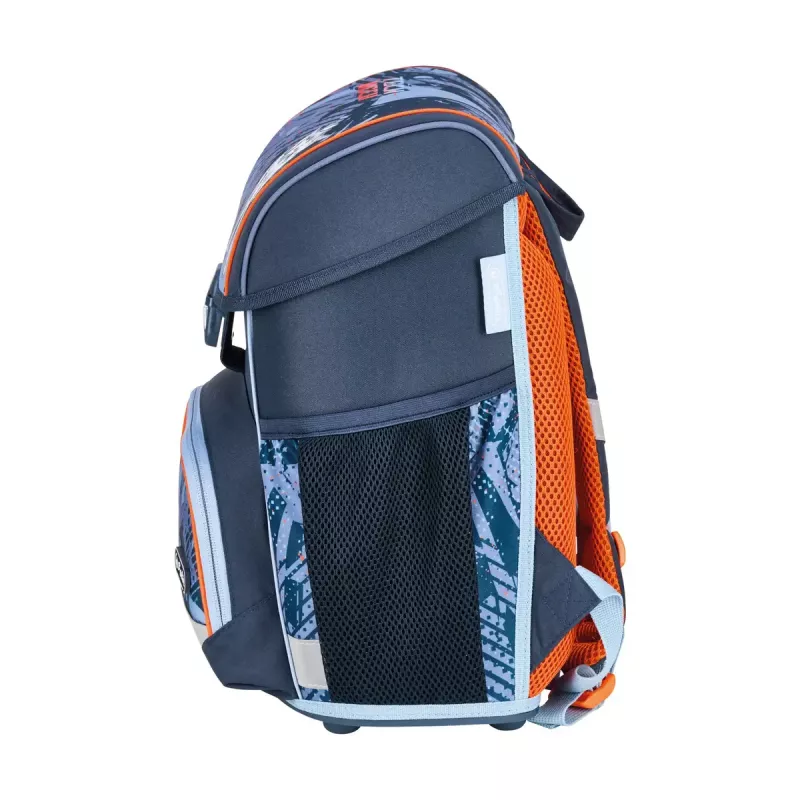 Set de mochila escolar HERLITZ Loop Plus TechMech para niños — poliéster, compuesto por mochila escolar, bolsa de deporte, estuche y plumier