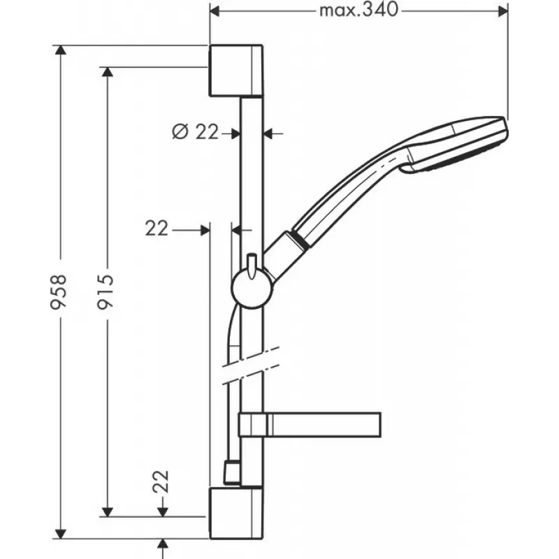 Sistema de ducha Hansgrohe Croma 100 27771000 cromo