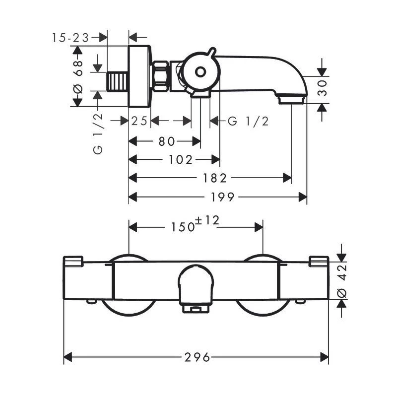 HANSGROHE Ecostat termostato de bañera 1001 CL
