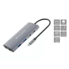CONCEPTRONIC Dock 10 en 1 USB-C->HDMI/2xUSB-C/3xUSB-A/+ 20cm gr