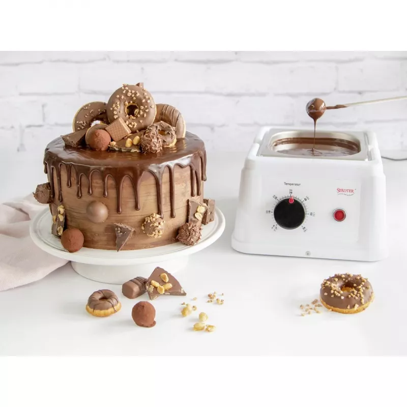 Fundidor de chocolate Städter, 1,5 L, plateado/blanco