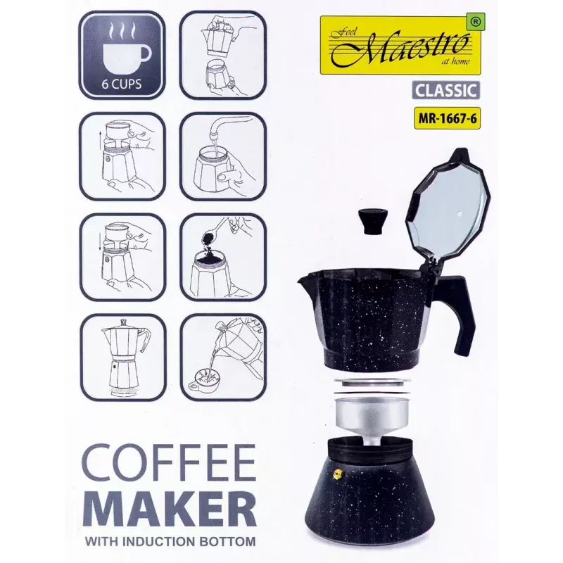 Cafetera Maestro MR-1667-6 — cafetera espresso para 6 tazas