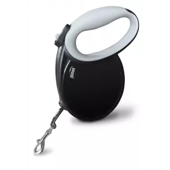 Correa retráctil Hilton Smart Dog Tape XL — 7 m, para perros de hasta 40 kg, negro-gris