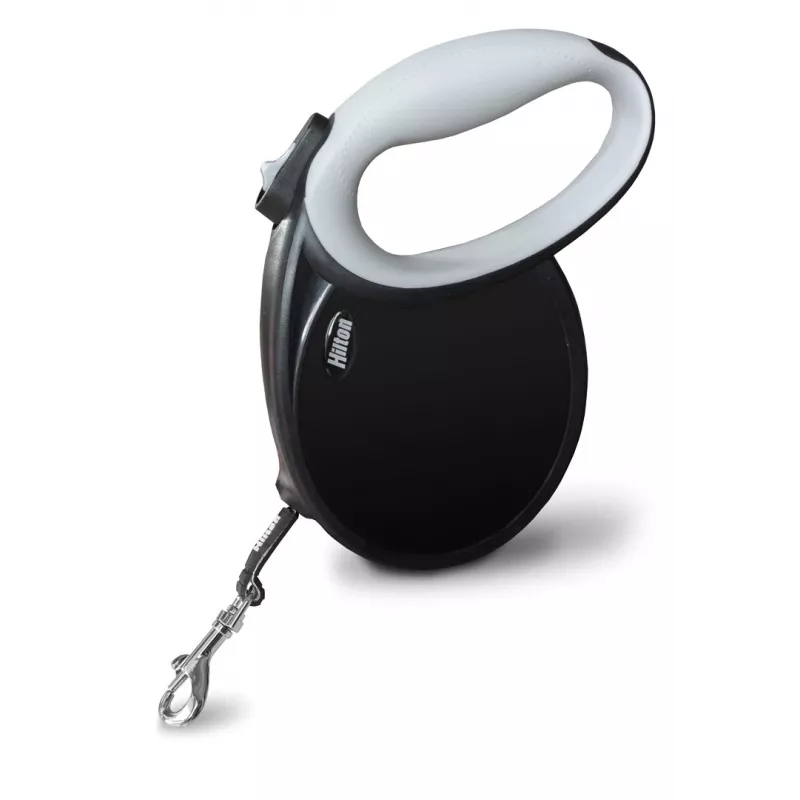 Correa retráctil Hilton Smart Dog Tape XL — 7 m, para perros de hasta 40 kg, negro-gris