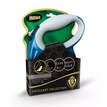 Correa retráctil Hilton Smart Dog Tape L – azul marino-gris, 5 m, para perros de hasta 30 kg