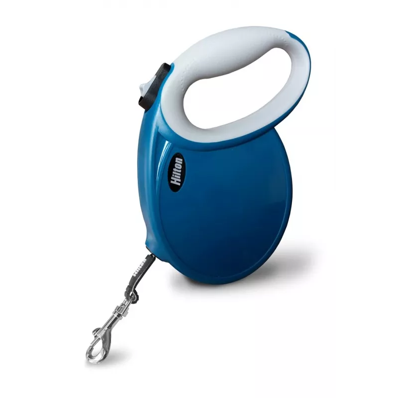 Correa retráctil Hilton Smart Dog Tape L – azul marino-gris, 5 m, para perros de hasta 30 kg