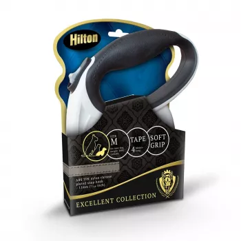 Correa automática para perros Hilton Smart Dog Tape M — 4 m, para perros de hasta 20 kg, blanco-negro