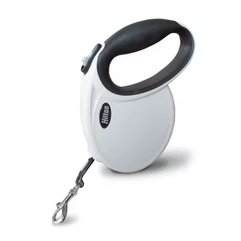 Correa automática para perros Hilton Smart Dog Tape M — 4 m, para perros de hasta 20 kg, blanco-negro