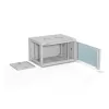 Armario rack de pared de 19 inch A-LAN ALANTEC 6U 600x450 mm, acero, puerta de vidrio templado, con cerradura, gris