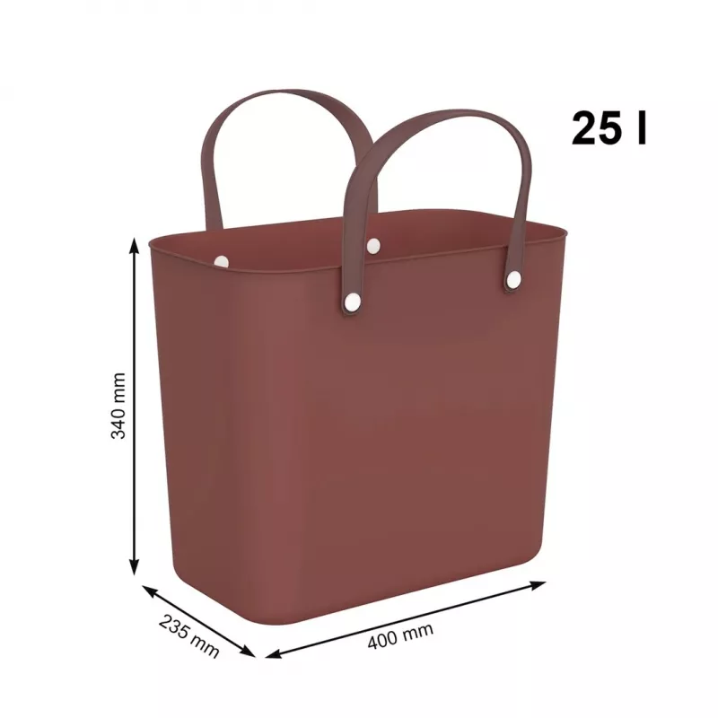 Rotho Multibag Albula Style 25L cesto de la ropa, rojo hierro