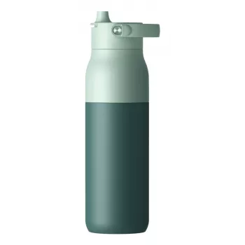 LARQ PureVis 2 botella de agua autolimpiable de acero inoxidable 680 ml, tapa de rosca, batería integrada, 20 días de autonomía, verde