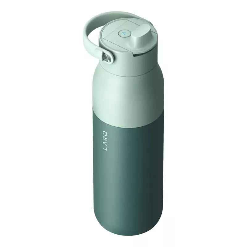 LARQ PureVis 2 botella de agua autolimpiable de acero inoxidable 680 ml, tapa de rosca, batería integrada, 20 días de autonomía, verde