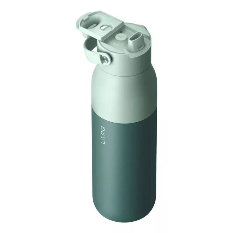 LARQ PureVis 2 botella de agua autolimpiable de acero inoxidable 680 ml, tapa de rosca, batería integrada, 20 días de autonomía, verde