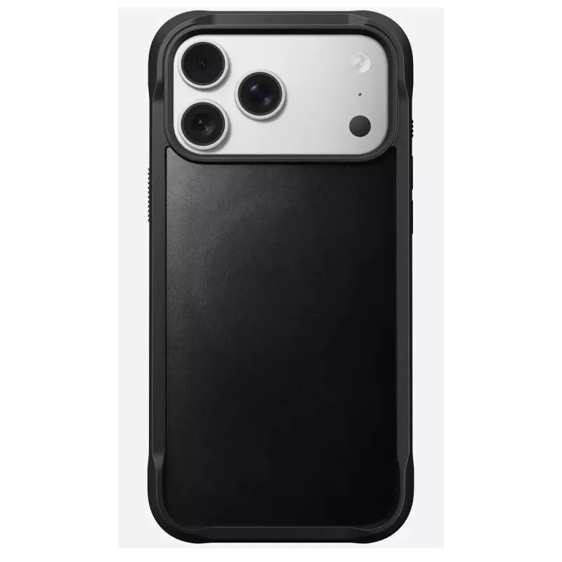 Funda para móvil Nomad Rugged Leather Case para iPhone 17 Pro Max, funda, cuero + TPU + PC, compatible con pantalla de 17,5 cm (6,9 pulgadas), negro