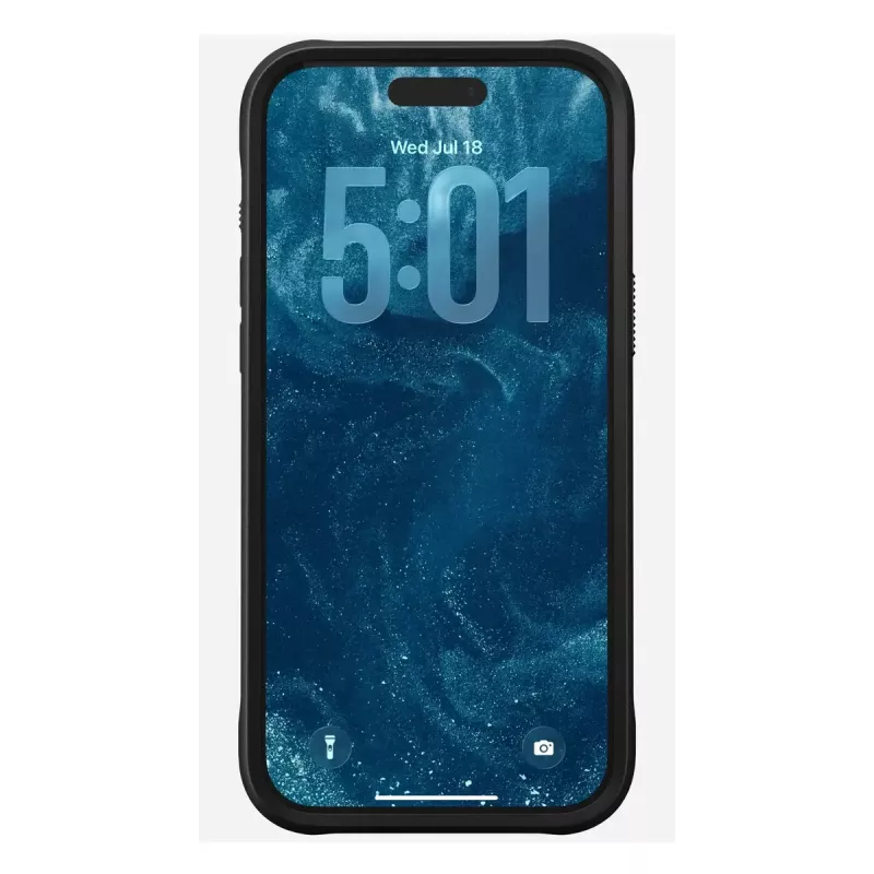 Funda para móvil Nomad Rugged Leather Case para iPhone 17 Pro Max, funda, cuero + TPU + PC, compatible con pantalla de 17,5 cm (6,9 pulgadas), negro